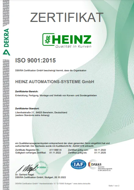 Bild unseres ISO9001 Zertifikats
